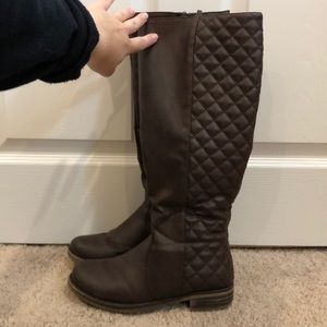 Brown riding boots